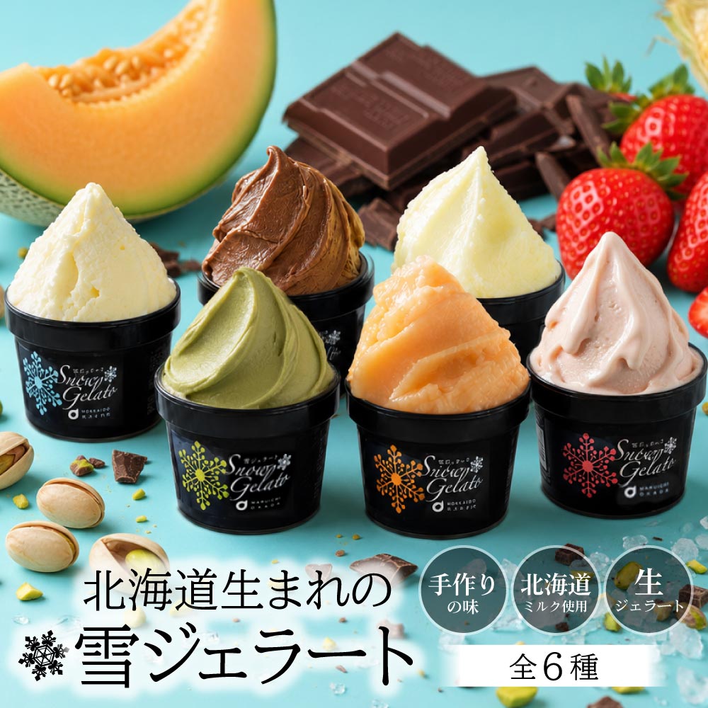 丸市岡田商店 北海道のアイス 雪ジェラート 【6種12個セット】【冷凍便